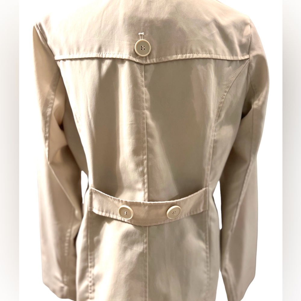Espirit Classic Double-Breasted Rain Jacket Sand … - image 5